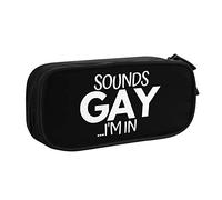 IUBBKI Sounds Gay I'm In Pencil Bag Estuche de lápices portátil de Gran Capacidad de Doble Capa para Oficina y Escuela