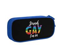 IUBBKI Sounds Gay I'm In Pencil Bag Estuche de lápices portátil de Gran Capacidad de Doble Capa para Oficina y Escuela