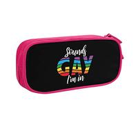 IUBBKI Sounds Gay I'm In Pencil Bag Estuche de lápices portátil de Gran Capacidad de Doble Capa para Oficina y Escuela