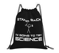 IUBBKI Stand Back I'm Go to Try Science Drawstring Bags Mochila portátil unisex, para escuela Gimnasio Deportes Viajes