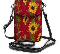 IUBBKI Sunflower Small Cell Phone Purse Floral Blossom Bouquet Crossbody Bag para mujer Monedero Monederos y bolsos de mano Rojo