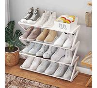 IUBGFTO 2 zapateros Sencillos para Dormitorio, zapateros de Tela Sencillos, Estante Integrado de Varias Capas para Almacenamiento en Dormitorio, Color Rosa (Blanco, 42 cm)