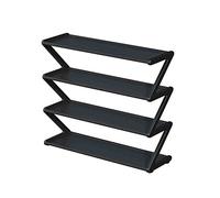 IUBGFTO 2 zapateros Sencillos para Dormitorio, zapateros de Tela Sencillos, Estante Integrado de Varias Capas para Almacenamiento en Dormitorio, Color Rosa (Negro, 42 cm)