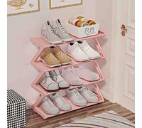 IUBGFTO 2 zapateros Sencillos para Dormitorio, zapateros de Tela Sencillos, Estante Integrado de Varias Capas para Almacenamiento en Dormitorio, Color Rosa (Rosa 55 cm)
