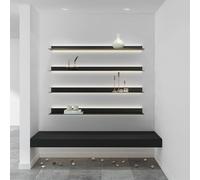 IUBGFTO Botellero montado en la Pared, estantes flotantes de Pared para Dormitorio, Estante de Metal para Libros con luz LED para Estante de Plantas o estantería (80 cm)