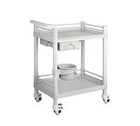 IUBGFTO Carretillas de Mano Carrito de Almacenamiento de Cocina Carrito de ABS Carrito de Servicio utilitario, Carrito de salón de Belleza con cajón, manijas, Cubo de Suciedad