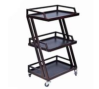 IUBGFTO Carro de Servicio y utilitario de Madera para salón de Belleza, SPA, Carrito con Ruedas de 3 Niveles, carros para Equipos de Laboratorio de Tratamiento, Carro de Herramientas para Hotel