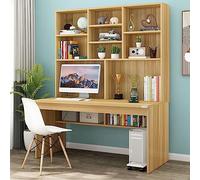 IUBGFTO con estantería para Espacios pequeños, Escritorio de Madera/Mesa de Trabajo para Adolescentes, Mesa de Estudio para Estudiantes, Escritorio para Oficina en casa (Braun de 47 Pulgadas)