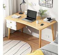 IUBGFTO Escritorio de Estudio de Estilo Moderno y Sencillo con 2 cajones, Mesa de Trabajo compacta, Escritorio para computadora portátil para Oficina en casa (Roble de 47 Pulgadas)