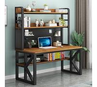 IUBGFTO Escritorio Moderno para Estudiantes con Compartimentos de Almacenamiento y Tablero Perforado, Mesa Grande para Estudio, Escritura y Trabajo para Oficina en casa (Roble + Negro, 47 Pulgadas)