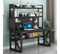 IUBGFTO Escritorio Moderno para Estudiantes con Compartimentos de Almacenamiento y Tablero Perforado, Mesa Grande para Estudio, Escritura y Trabajo para Oficina en casa (Negro, 39 Pulgadas)