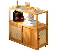 IUBGFTO Estante de Almacenamiento fácil de Mover con Ruedas, Mesa de Centro pequeña, Armario Auxiliar para sofá, mesita de Noche para Dormitorio, Mesa de Esquina pequeña de 30 x 67 x 62 cm (Madera)