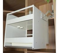 IUBGFTO Estante desplegable de 2 Niveles, Sistema de estanterías extraíbles de Aluminio, para gabinetes Superiores con Ancho ≥22"-34.2", 4 configuraciones de Peso, soporta 20 kg,White-80cm