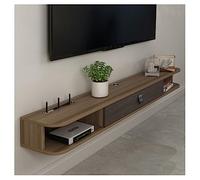 IUBGFTO Estante Flotante para TV, Consola Multimedia montada en la Pared, con Toma de Corriente, Estante de Almacenamiento Moderno para Centro de Entretenimiento (A 140 cm)