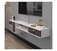 IUBGFTO Estante Flotante para TV, Consola Multimedia montada en la Pared, Estante de Almacenamiento Moderno para Centro de Entretenimiento para Sala de Estar, Dormitorio (B 150cm)