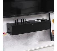 IUBGFTO Estante para TV montado en la Pared, Soporte Flotante para TV, enrutador WiFi, decodificador, Estante de Almacenamiento Multimedia para Sala de Estar y Dormitorio (D 80x21x16,5 cm)