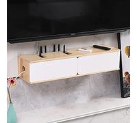 IUBGFTO Estante para TV montado en la Pared, Soporte Flotante para TV, enrutador WiFi, Estante de Almacenamiento Multimedia para Sala de Estar y Dormitorio (F 80x21x16,5 cm)