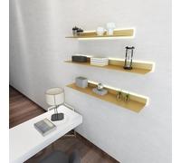 IUBGFTO Estantes flotantes de Pared, estantes emisores de luz montados en la Pared Estante de exhibición Flotante Varias Combinaciones le brindan Diferentes Efectos visuales (Oro 100x20x6cm)