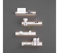 IUBGFTO Estantes flotantes de Pared, estantes emisores de luz montados en la Pared Estante de exhibición Flotante Varias Combinaciones le brindan Diferentes Efectos visuales (Blanco 120x20x6cm)