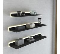 IUBGFTO Estantes flotantes de Pared, estantes emisores de luz montados en la Pared Estante de exhibición Flotante Varias Combinaciones Que le brindan Diferentes Efectos visuales (Noir 150x20x6cm)