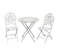 IUBGFTO Juego De Muebles De Exterior De Metal De Tres Piezas, Mesa De Jardín Plegable Y 2 Sillas para Terraza De Ocio, Mesa De Bistró Y Cha Adecuado para Exteriores E Interiores