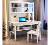 IUBGFTO Mesa de Estudio/estación de Trabajo Moderna para Estudiantes con cajones y Escritorio para el hogar y la Oficina (Blanca, 47 Pulgadas)