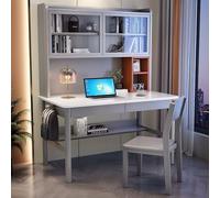 IUBGFTO Mesa de Estudio/estación de Trabajo Moderna para Estudiantes con cajones y Escritorio para el hogar y la Oficina (Gris, 31 Pulgadas)
