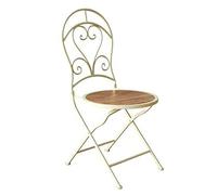 IUBGFTO Mesa y Silla Plegables, sillas de Acero al Carbono con Tapa de Madera, Muebles de Exterior, taburetes de bistró para Junto a la Piscina, cafetería, Porche, Bar Elegante (sillas Beige)