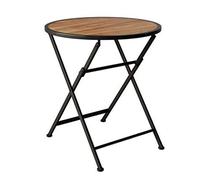 IUBGFTO Mesa y Silla Plegables, sillas de Acero al Carbono con Tapa de Madera, Muebles de Exterior, taburetes de bistró para Junto a la Piscina, cafetería, Porche, Bar Elegante (mesas Negras)