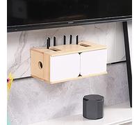 IUBGFTO Mueble de TV para Montaje en Pared, Unidad de Entretenimiento Flotante de Alto Brillo, Consola de Entretenimiento montada en la Pared para Sala de Estar y Dormitorio (A 40x21x16,5 cm)