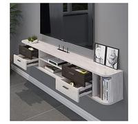 IUBGFTO Mueble Flotante para TV de Doble Capa para Colgar en la Pared, Soporte para TV, Centro Multimedia de Entretenimiento, Consola de Almacenamiento con Almacenamiento y cajón (Gris, 1900 mm)