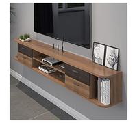 IUBGFTO Mueble Flotante para TV de Doble Capa para Colgar en la Pared, Soporte para TV, Centro Multimedia de Entretenimiento, Consola de Almacenamiento con Almacenamiento y cajón (marrón 1700 mm)