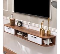 IUBGFTO Mueble Flotante para TV, gabinetes de TV de Madera montados en la Pared con Orificio para gestión de Cables, gabinete de TV Colgante para Dormitorio de apartamento pequeño (Nogal 120 cm)