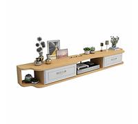 IUBGFTO Mueble para TV, Mueble para TV Flotante para Apartamento pequeño y Simple, Unidad de Pared Flotante para Entretenimiento de Madera Maciza Mate, Estante de Almacenamiento Multimedia (A 140 cm)