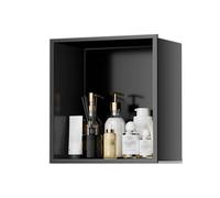 IUBGFTO Nicho de Ducha de Acero Inoxidable Mate, nicho de Pared Empotrado, no Necesita Azulejos, Estante de Almacenamiento para Ducha, nicho de baño (Negro, 12,6 x 4,9 x 12,6 Pulgadas)