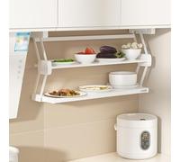 IUBGFTO Organizador de Cocina de 2 Niveles Debajo de los gabinetes, Estante Plegable desplegable, Capacidad de Carga de 10 kg/22 LB, para gabinetes de Profundidad >8,3 Pulgadas,D8.3 xh17.6-W31.1
