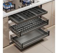 IUBGFTO Organizador de gabinete extraíble, cajones de gabinete, estantes deslizables para Cocina, Organizador de Almacenamiento Debajo del Fregadero,One Color-820 * 435 * 1 40MM
