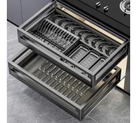 IUBGFTO Organizador de gabinete extraíble, Organizador de gabinete extraíble, Organizador de gabinete con cajón extraíble para gabinetes de baño, despensa,Gray-575 * 420 * 150mm
