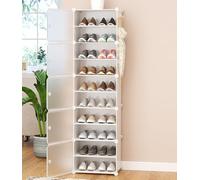 IUBGFTO Organizador de Zapatos, Zapatero Modular Multifuncional con Puerta Lateral, para Pasillo, Dormitorio, Entrada, Sala de Estar, para Todo Tipo de Zapatos, partición extraíble (1 Columna 10F)