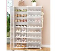 IUBGFTO Organizador de Zapatos, Zapatero Modular Multifuncional con Puerta Lateral, para Pasillo, Dormitorio, Entrada, Sala de Estar, para Todo Tipo de Zapatos, partición extraíble (2 columnas 8F)