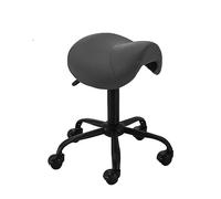 IUBGFTO Silla de Montar de 16 7/8-20 7/8 Pulgadas de Altura Ajustable, Taburete, Soporte Lumbar, Silla de SPA de Cuero, Silla giratoria ergonómica para Tienda/hogar/Oficina (Negro sin Respaldo)