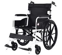 IUBGFTO Silla de Ruedas Plegable, Estructura de Acero Liviana, Transporte, Scooter de Viaje portátil para Ancianos/discapacitados, autopropulsado, portátil (Negro)