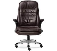 IUBGFTO Silla Silla de Oficina de Cuero Acolchada Gruesa, cómoda Silla ergonómica reclinable con Respaldo Alto y Brazos