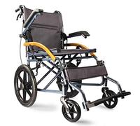 IUBGFTO Sillas de Ruedas Plegables, Plegables, Ligeras, con Frenos auxiliares, reposabrazos abatibles, reposapiés extraíbles, 18 Pulgadas de Ancho del Asiento