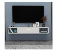 IUBGFTO Soporte Flotante para TV, Centro de Entretenimiento montado en la Pared de 55 Pulgadas, Consola Multimedia para TV, Banco de TV de Almacenamiento Grande para Sala de Estar (A 140 cm)