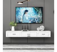 IUBGFTO Soporte Flotante para TV, Mueble para TV montado en la Pared de 47 Pulgadas, Consola de TV Flotante Moderna, Centro de Entretenimiento Flotante con estantes de Almacenamiento (A 120 cm)
