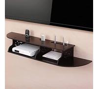 IUBGFTO Soporte para TV, Estante de Pared, Estante Flotante, Estante Multifuncional para decodificador, Sala de Estar, Dormitorio, gabinete de Pared (Negro, 97x22x15cm)