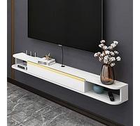 IUBGFTO Soporte para TV, Mueble para TV Flotante Mate, Centro Multimedia montado en la Pared Unidad de TV Consola de Entretenimiento para Sala de Estar Dormitorio (Blanco 100 cm)