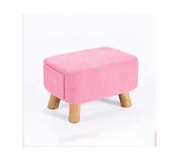 IUBGFTO Taburete otomano Acolchado Suave reposapiés otomano puf reposapiés otomano pequeño Banco con Patas de Madera Antideslizantes para Sala de Estar, Dormitorio, Taburete para Zapatos (Rosa)