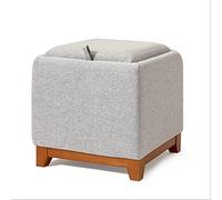IUBGFTO Taburete otomano con Forma de Cubo otomano con Bandeja de café, mesas Laterales, reposapiés, taburetes, mesita de Noche para Dormitorio, Sala de Estar, Taburete para Zapatos (Natural pequeño)